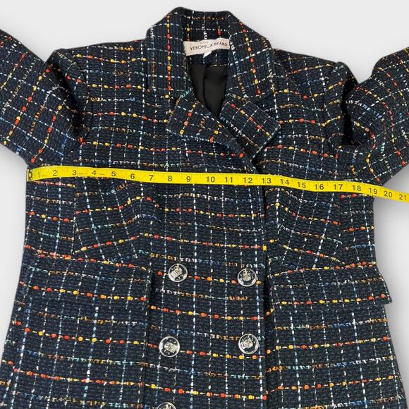 Veronica Beard Rumer Tweed Dickey Jacket in Navy Multi Size 8 - Picture 10 of 10